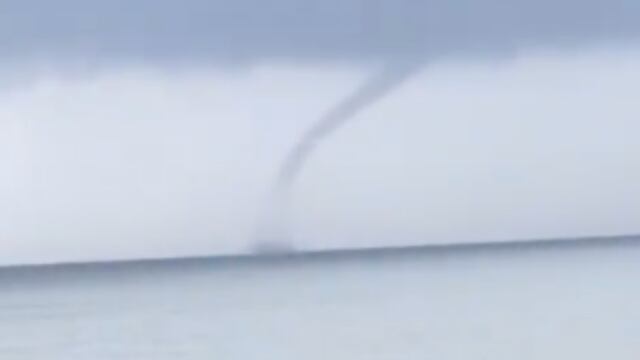 Tromba marina, o manga de agua, en Veracruz