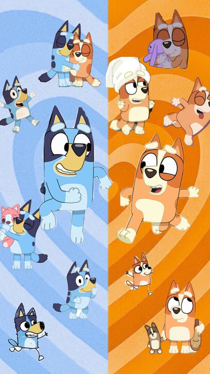 Fondos de pantalla para smartphone de San Valentín: Bluey y Bingo