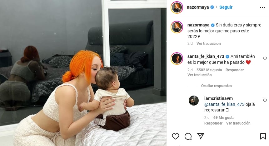 Santa Fe Klan comenta fotografía de Maya Nazor