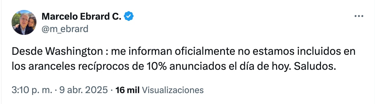 Marcelo Ebrard aclara que México y Canadá no pagarán aranceles recíprocos del 10%