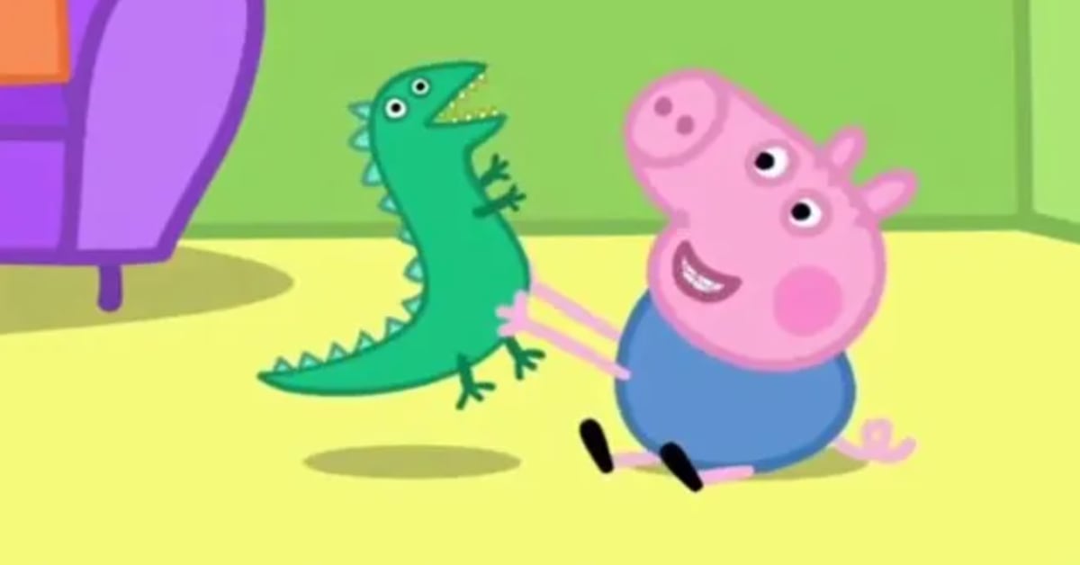 8 stickers del dinosaurio de George hermano de Peppa Pig para descargar