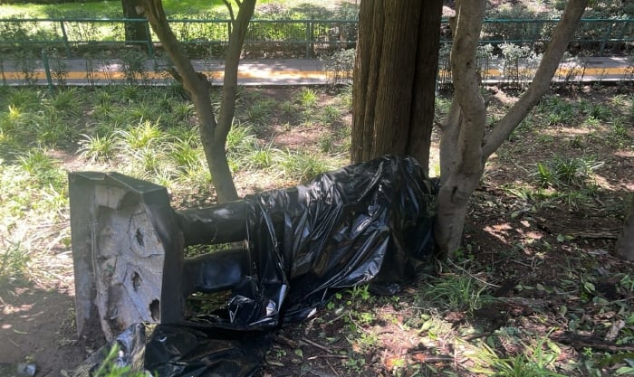 ¿Qué le pasó a la estatua de Felipe Calderón en Los Pinos? “Ni la naturaleza lo quiere”, dicen adversarios