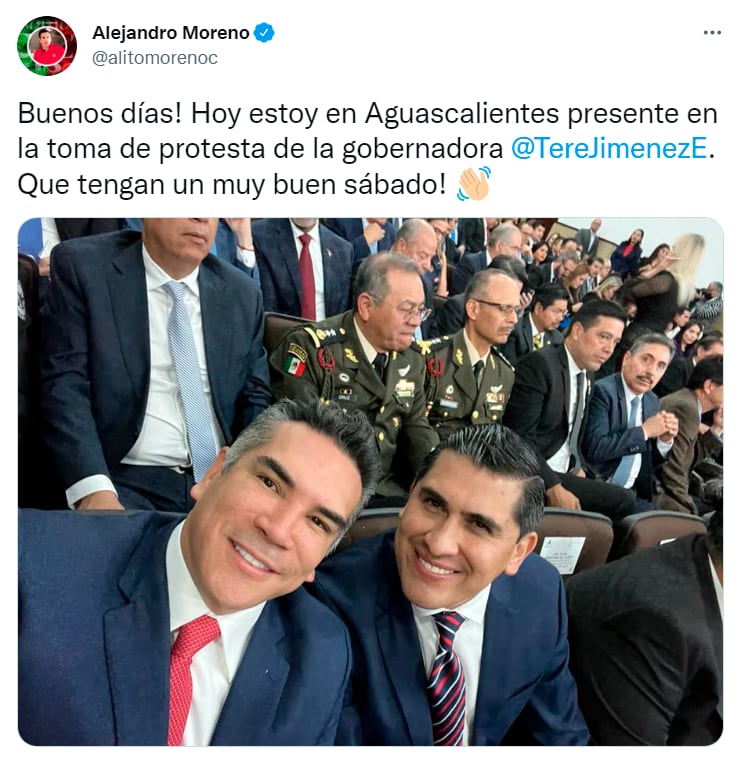 Alejandro Moreno "alito" en la toma de protesta de Tere Jiménez