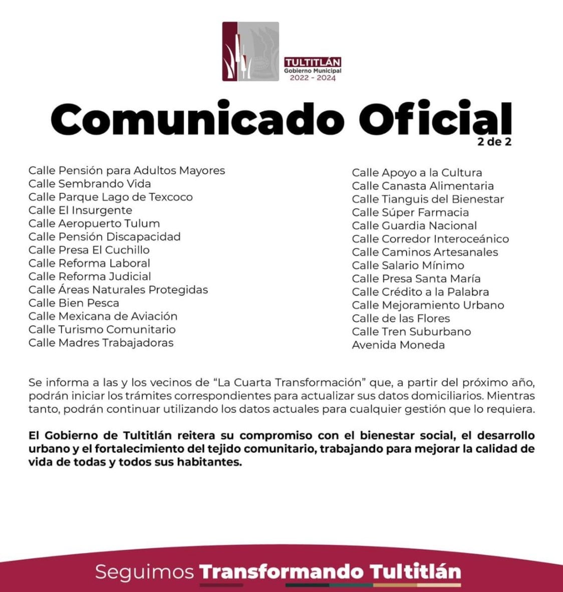 Colonia cuarta transformación