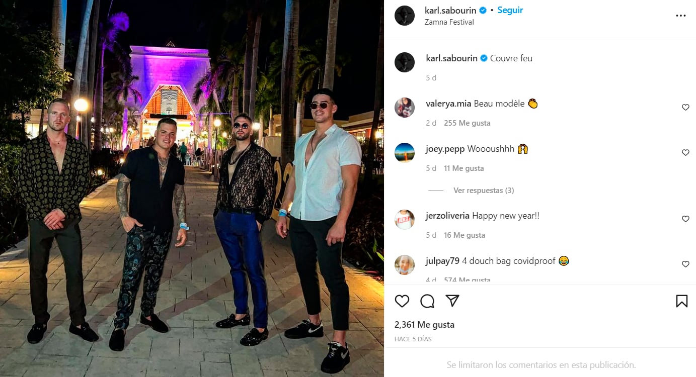 Influencer que viajó a Cancún desde Canadá en una fiesta en un avión sin medidas anti Covid-19/ @karl.sabourin