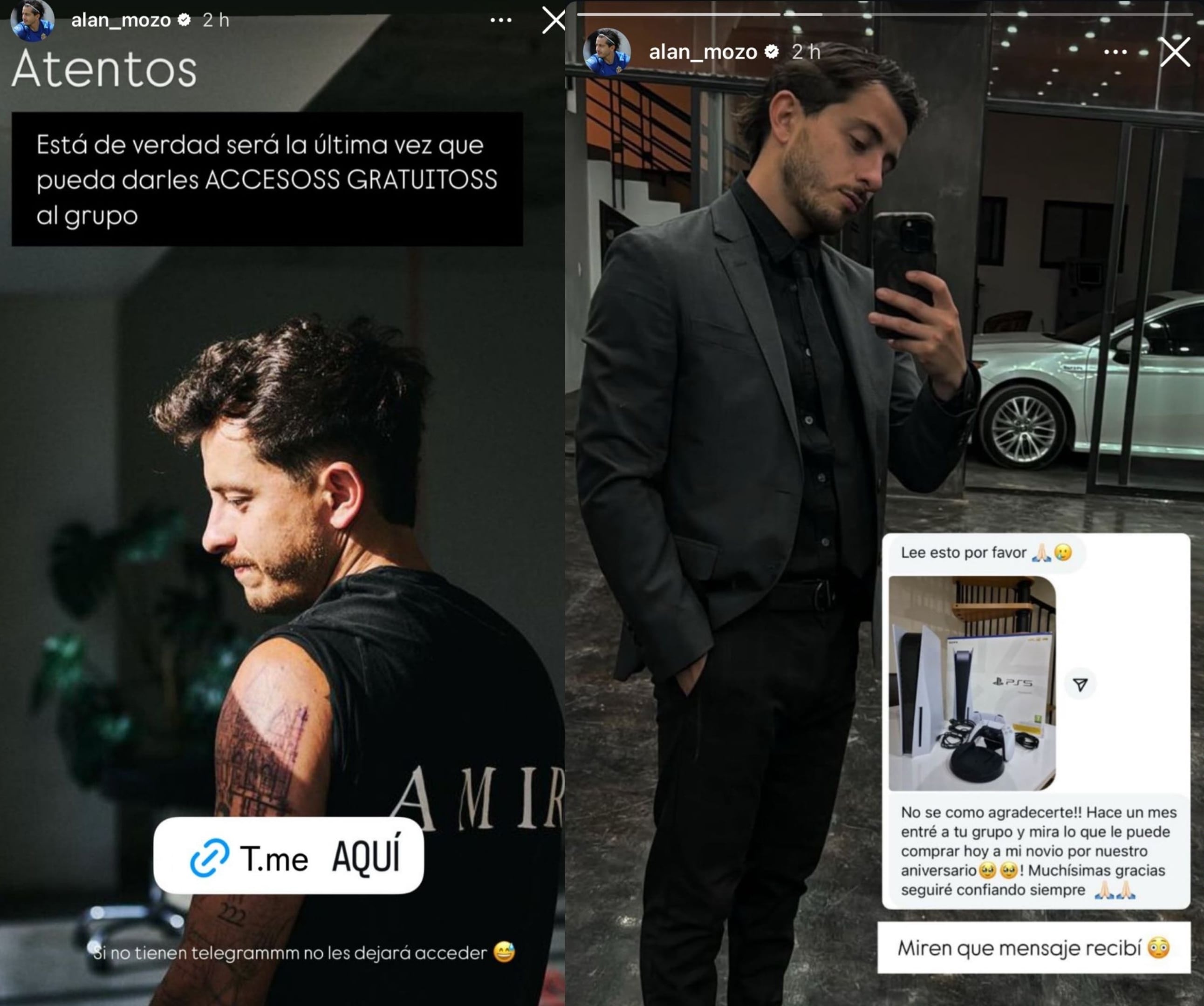 Alan Mozo promovió un grupo de apuestas deportivas.