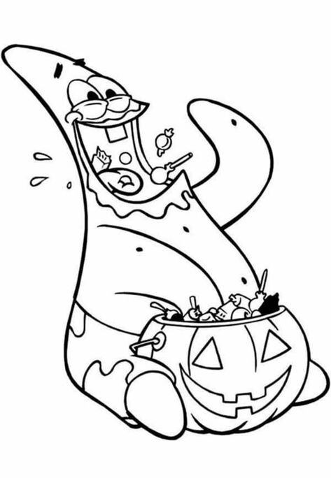 Dibujos de Bob Esponja en Halloween para colorear