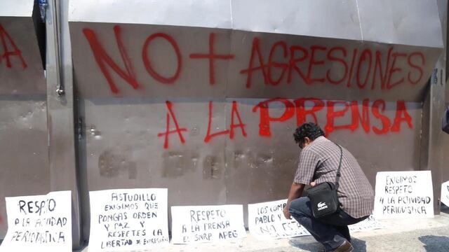 Protesta contra la violencia a periodistas.