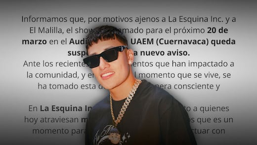 Concierto de El Malilla en la UAEM es suspendido por desapariciones