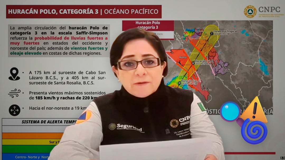 Huracán Polo podría tocar tierra dos veces: primero en BCS y luego en Sonora