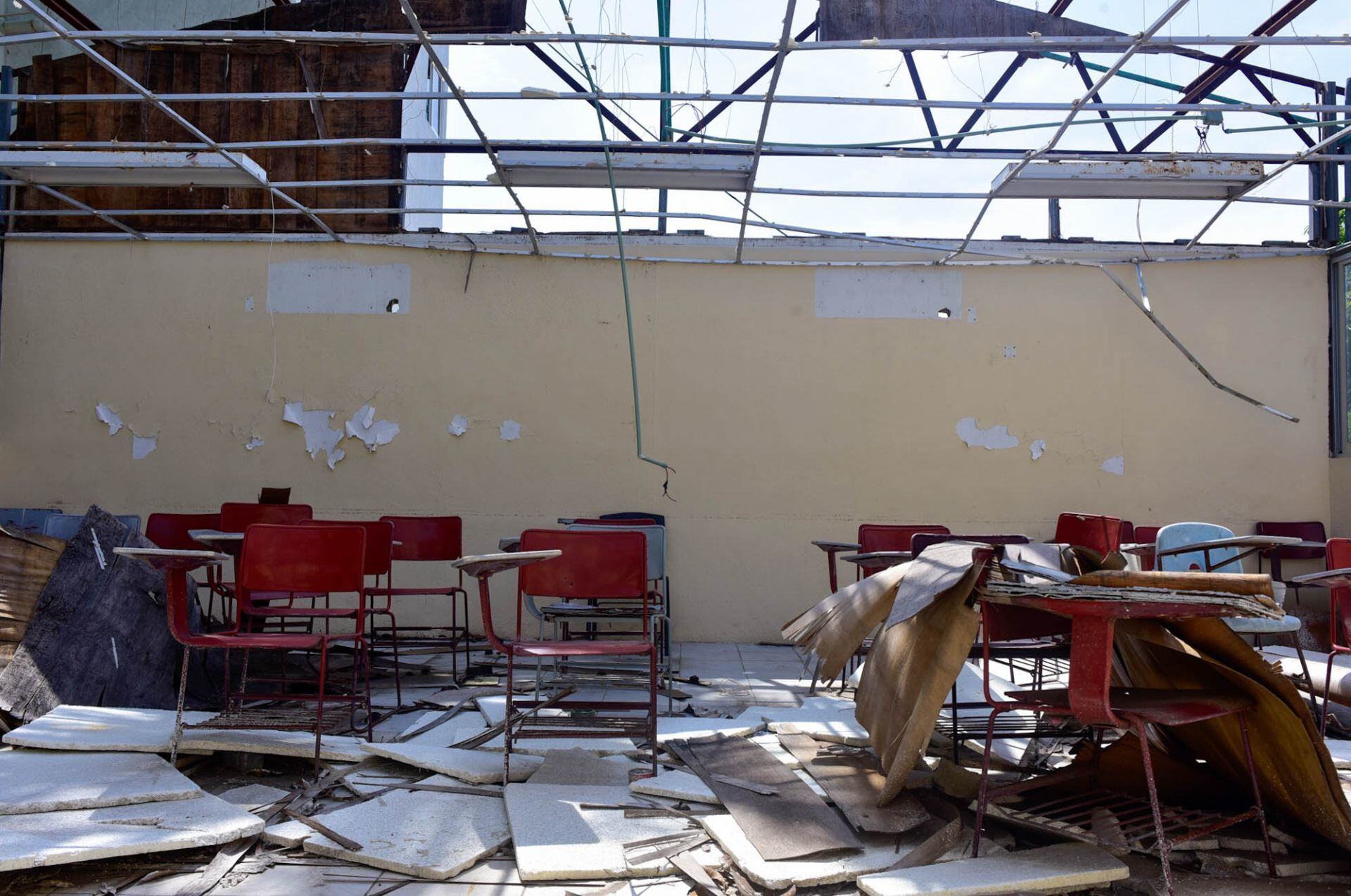 Escuela sin techo en Acapulco