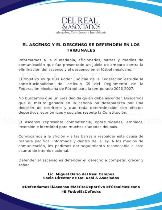 FMF enfrenta batalla legal tras eliminar el ascenso y descenso en la Liga MX.