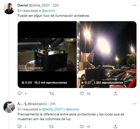 Reacciones a las luces en el cielo que grabó Aczino