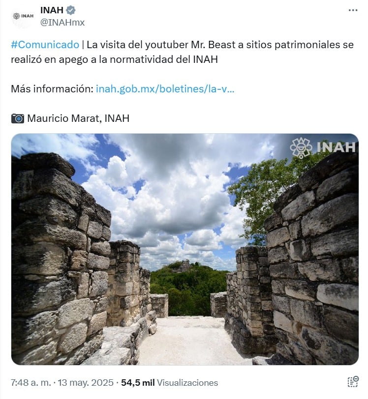 INAH sobre MrBeast