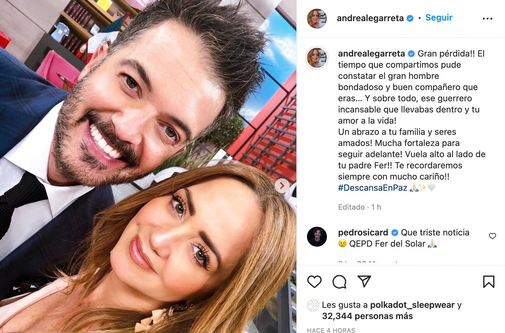 Fernando del Solar y Andrea Legarreta