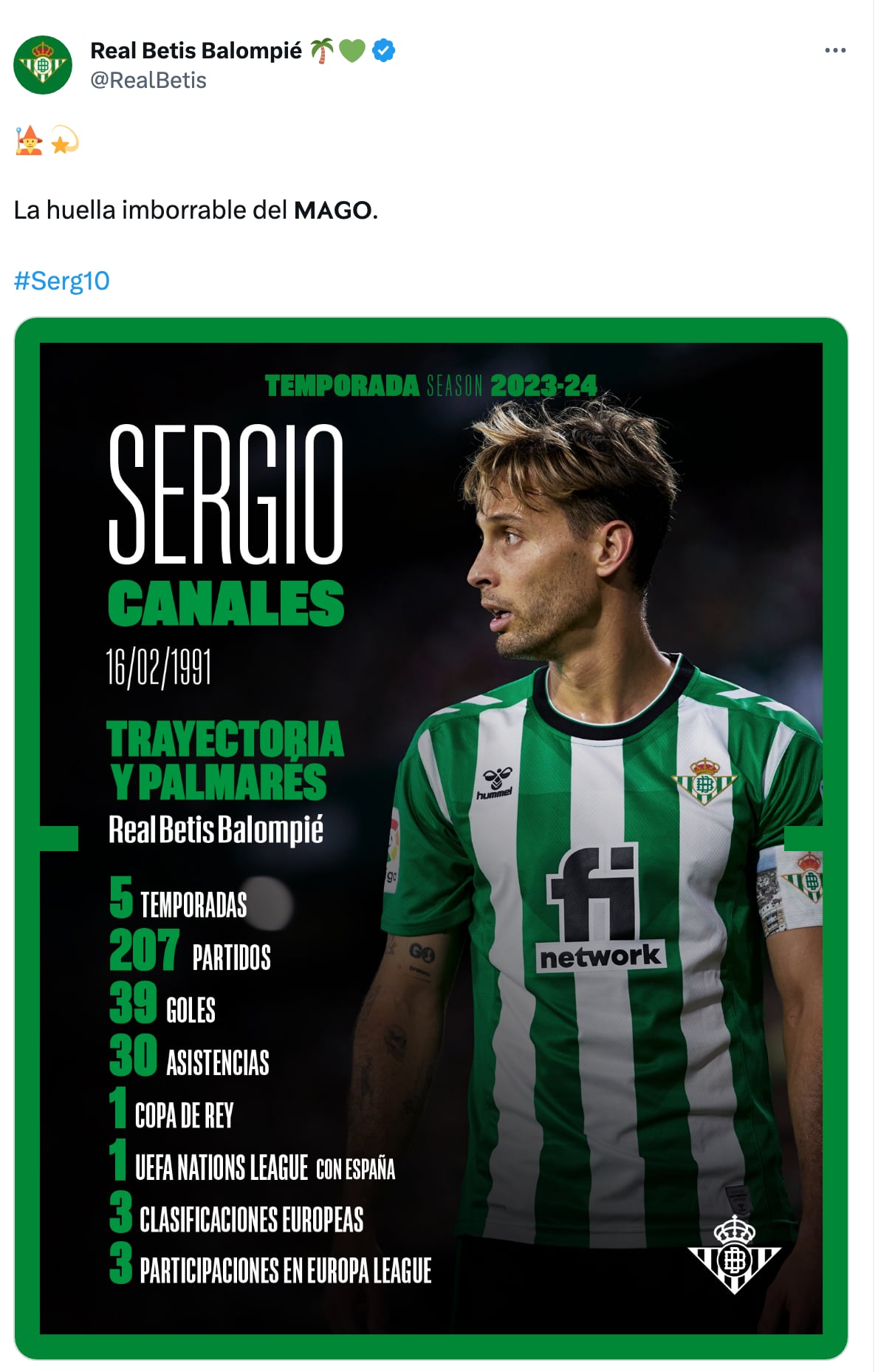 Sergio Canales con el Betis