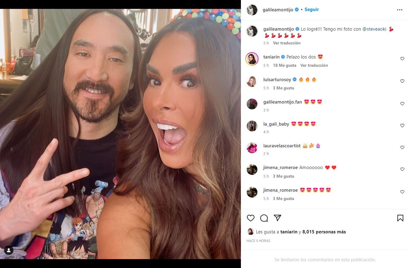 Galilea Montijo y Steve Aoki
