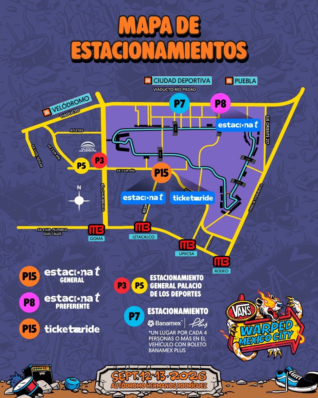 Vans Warped Tour 2026 en Autódromo Hermanos Rodríguez