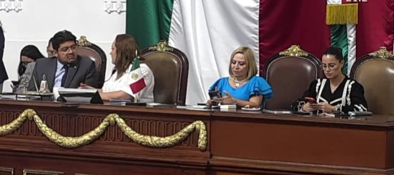 Diputada Olivia Garza del PAN dirigió la sesión usando su celular