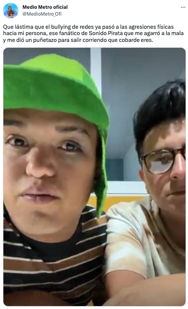 Medio Metro aparece golpeado