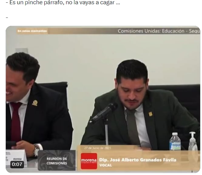 Memes de José Alberto Granados Fávila, diputado de Morena en Tamaulipas, por trabarse al leer