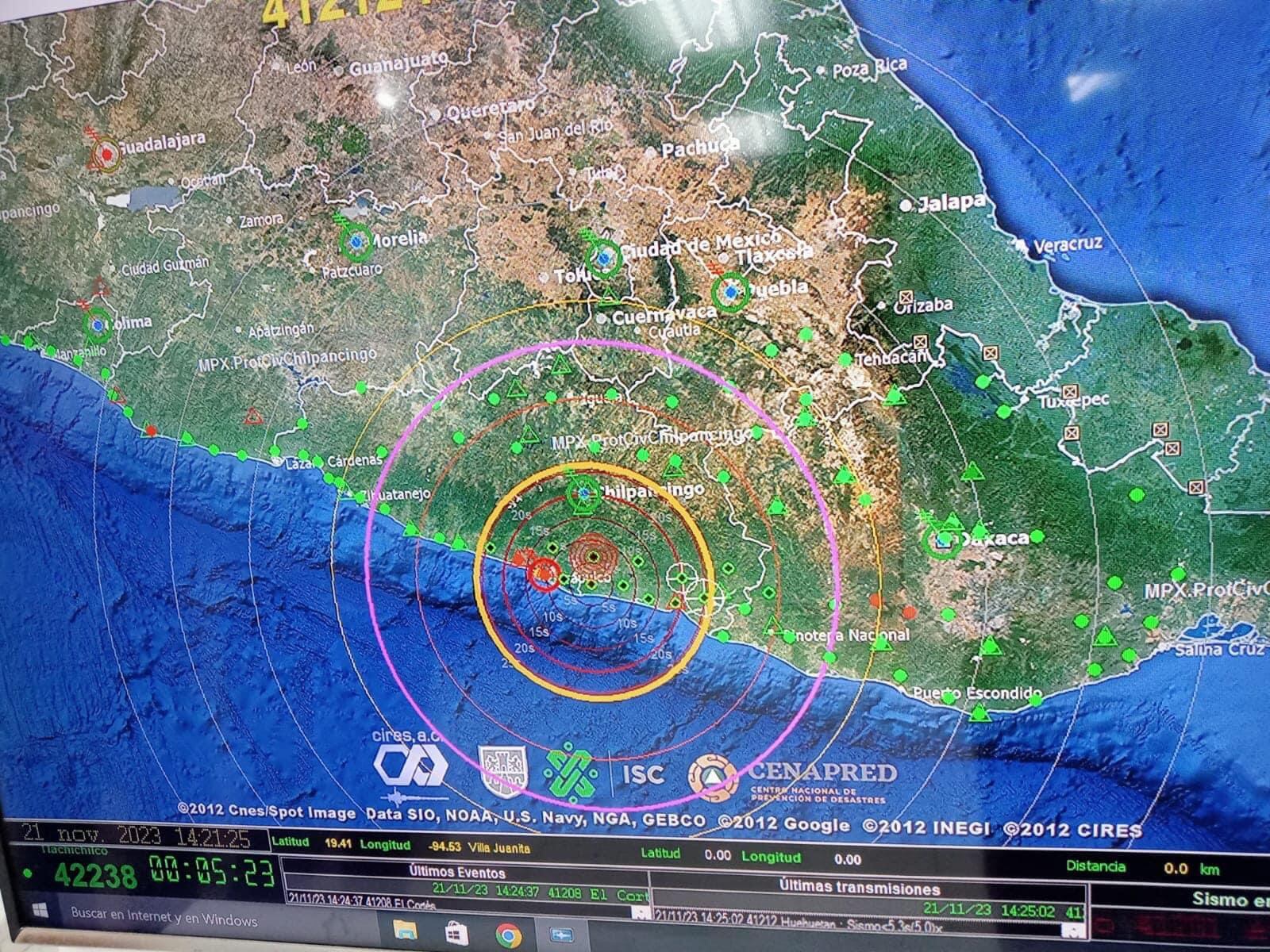 El sismo que golpeó hoy a Guerrero tuvo magnitud 5.3; se estima que el temblor fue fuerte en Acapulco, San Marcos y otras localidades