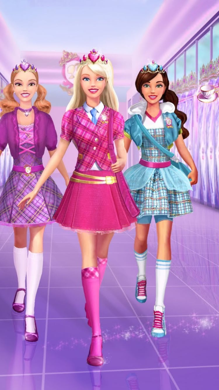 Fondo de Barbie y sus amigas para smartphone