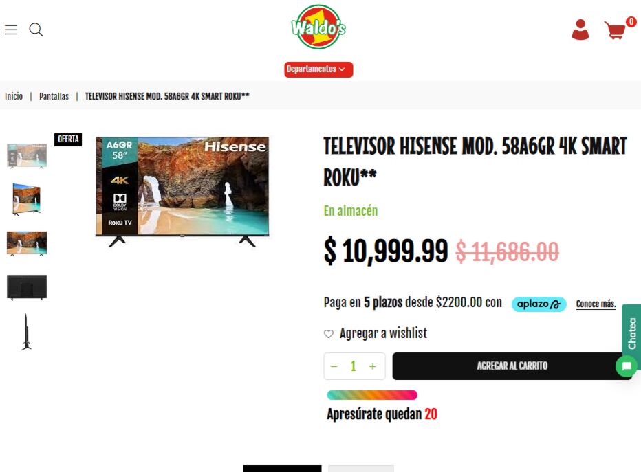 Pantallas en Waldo´s