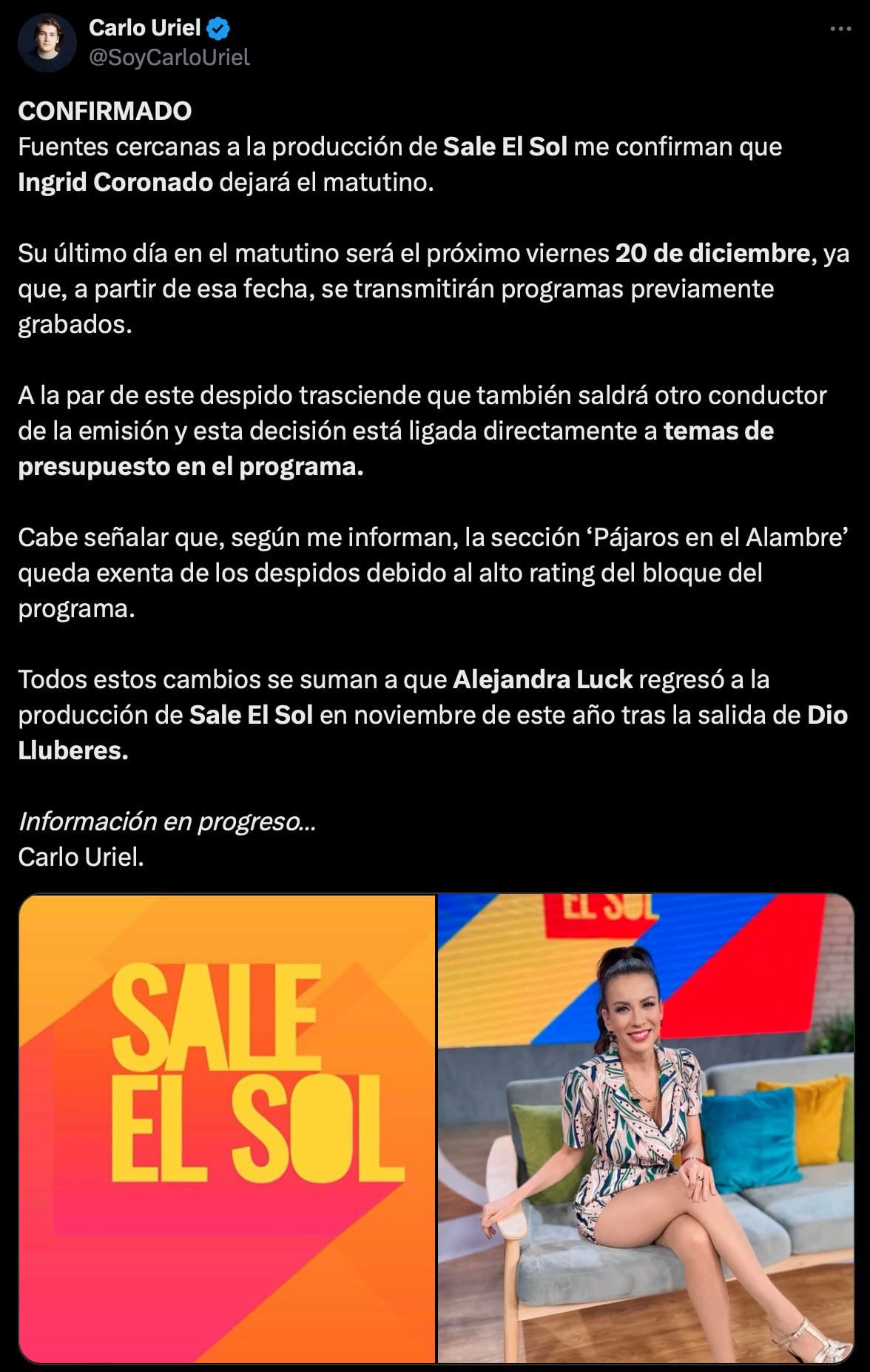 Rumores sobre despidos en Sale el Sol.