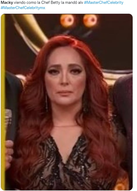 Meme de la chef Betty vs Macky en MasterChef Celebrity.