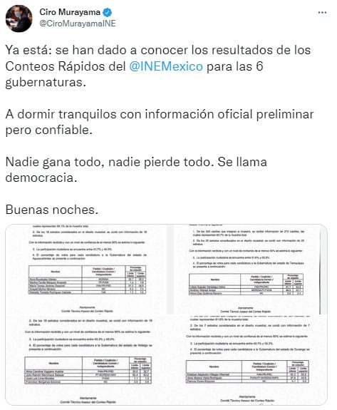 Nadie gana todo, nadie pierde todo, se llama democracia, dice Ciro Murayama
