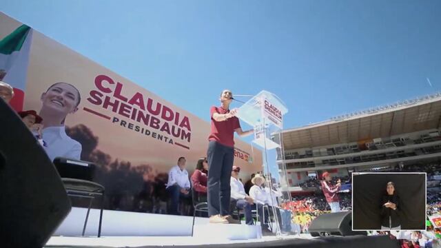 Claudia Sheinbaum en campaña presidencial en Morelia, Michoacán