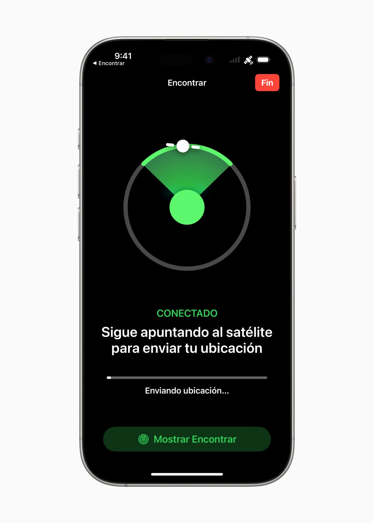 Mensajes vía satélite en iPhone