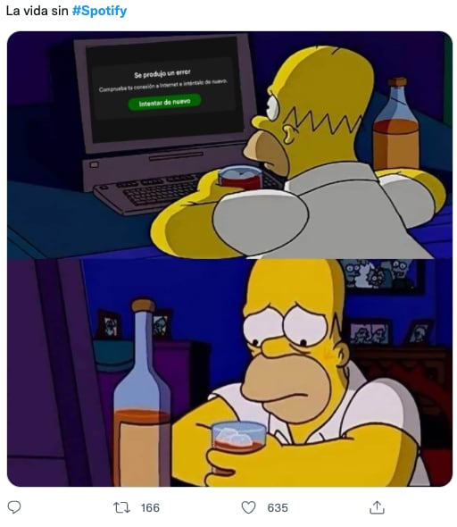 Memes de la caída de Spotify