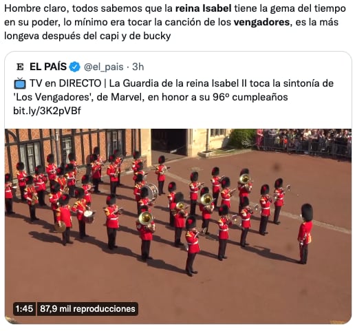 Guardia de la Reina Isabel II toca el tema de 'Los Vengadores' y usuarios reaccionan