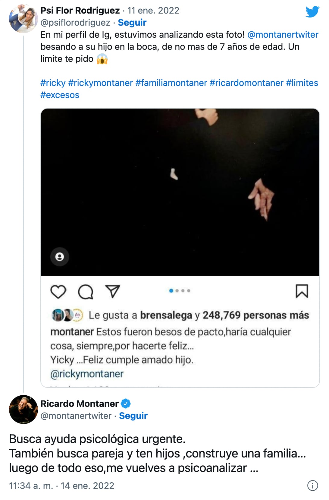 Psicóloga llama abuso el beso de Ricardo Montaner