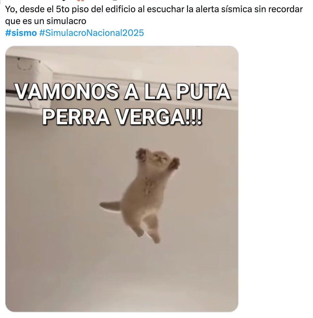 Memes del simulacro nacional 2025