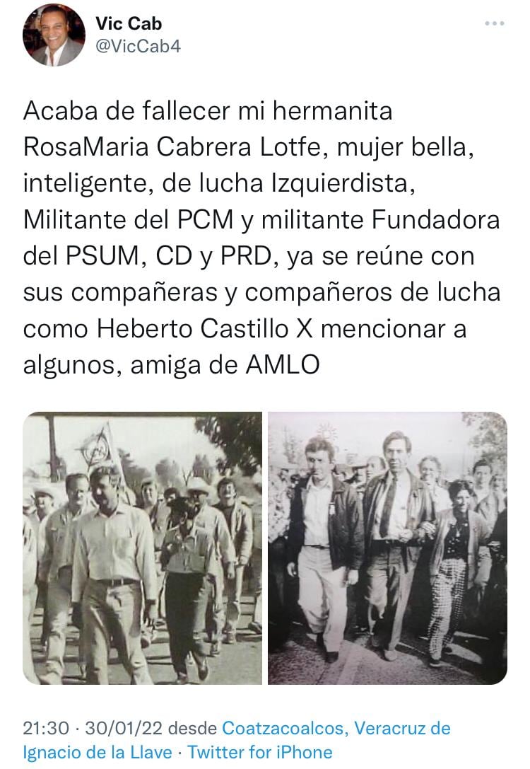 El hermano de Rosa María Cabrera Lotfe sobre su muerte