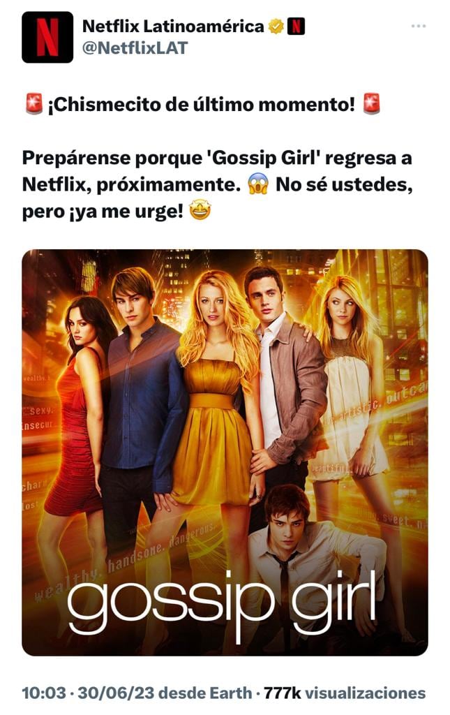 ¿Dónde ver Gossip Girl? Netflix confirma el regreso de una de las series juveniles favoritas