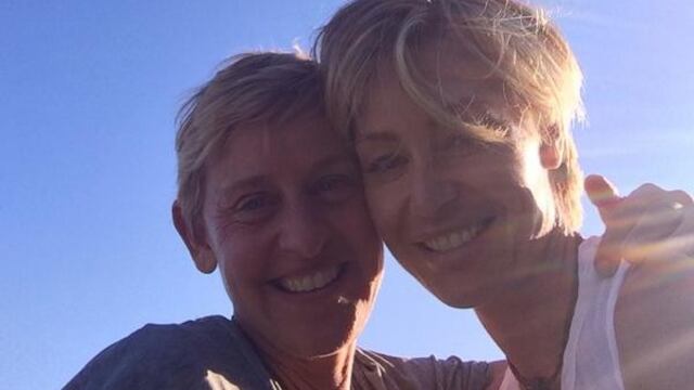 Ellen y Portia disfrutando su aniversario