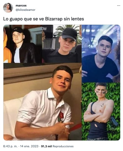 Así luce BZRP sin lentes