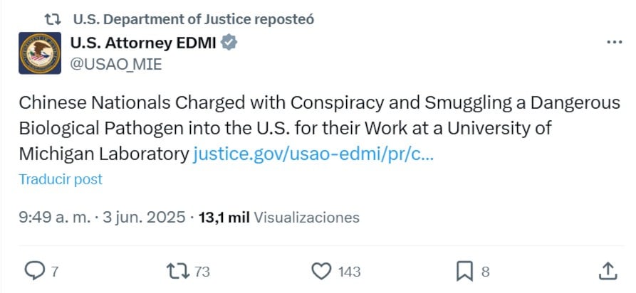 Chinos detenidos por agroterroristas