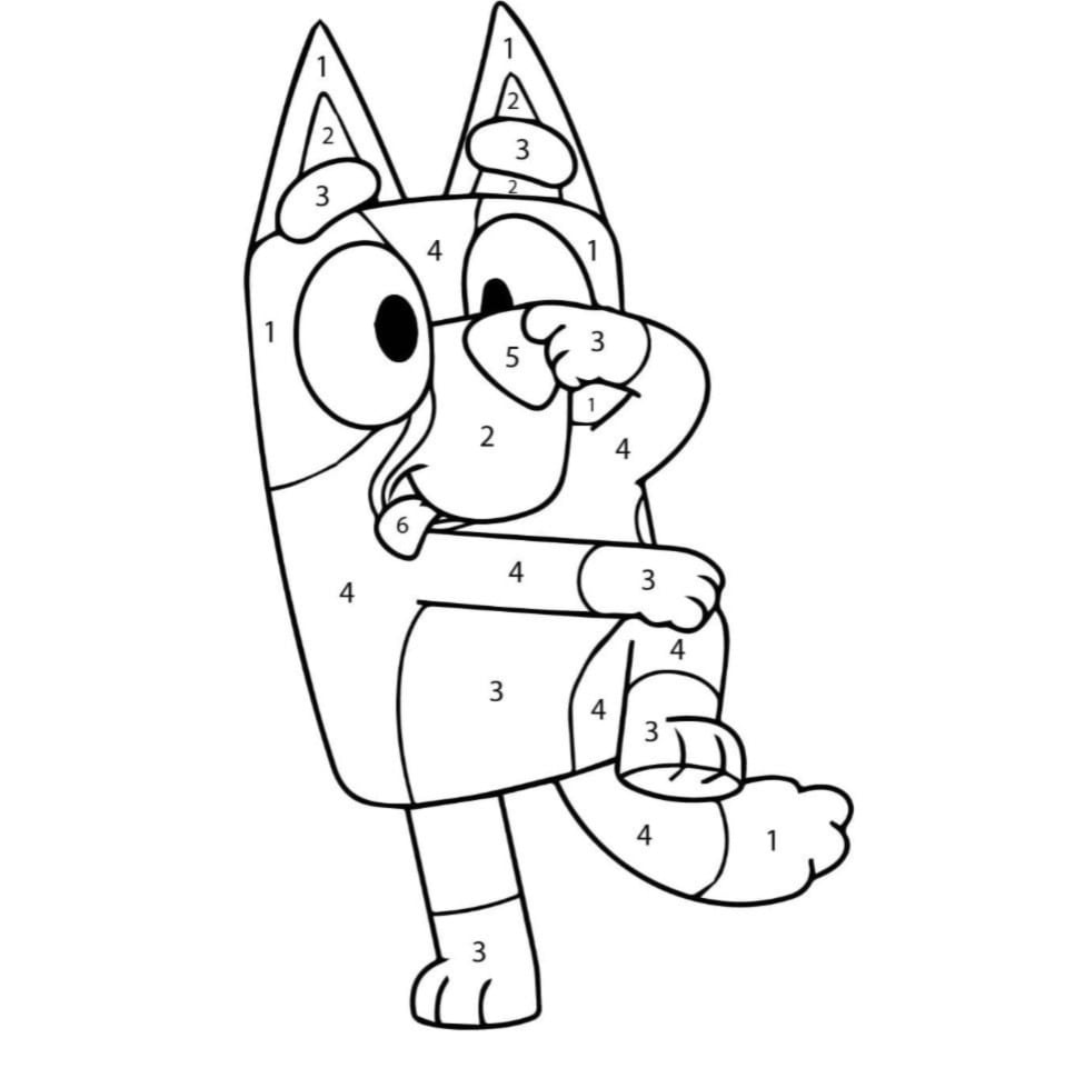 Dibujos de Bluey para aprender a contar