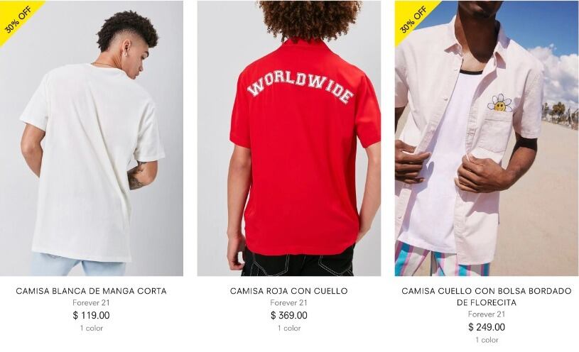 Forever 21 ropa de hombre