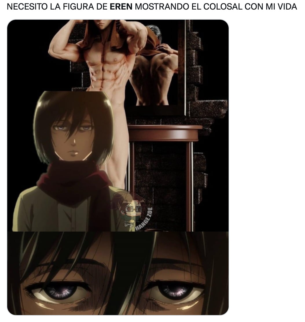 Memes figura de Eren desnundo