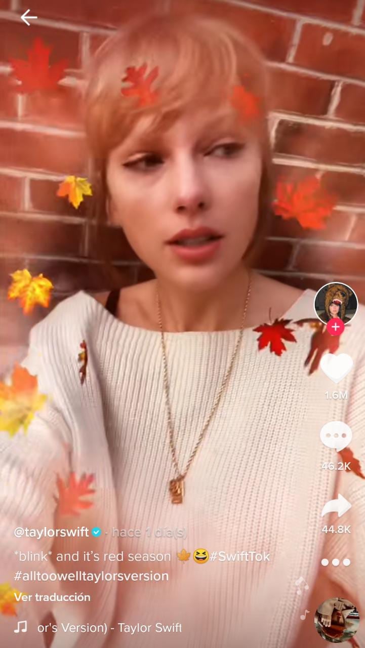 Taylor Swift, filtro en TikTok