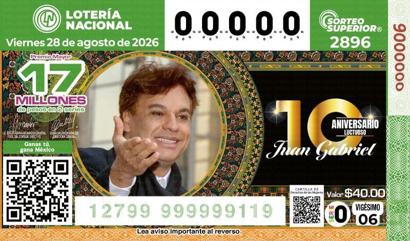 LOTENAL devela billete conmemorativo de Juan Gabriel.
