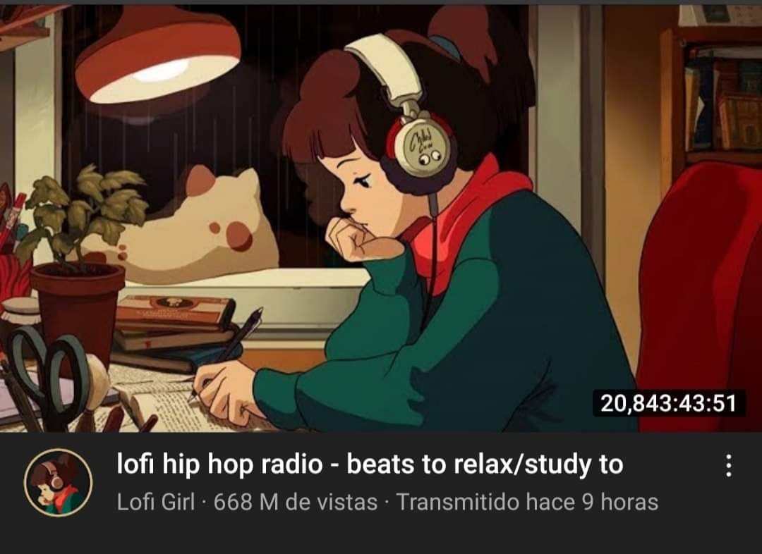 Lofi Girl: “Lofi hip hop radio - beats to relax/study to”.