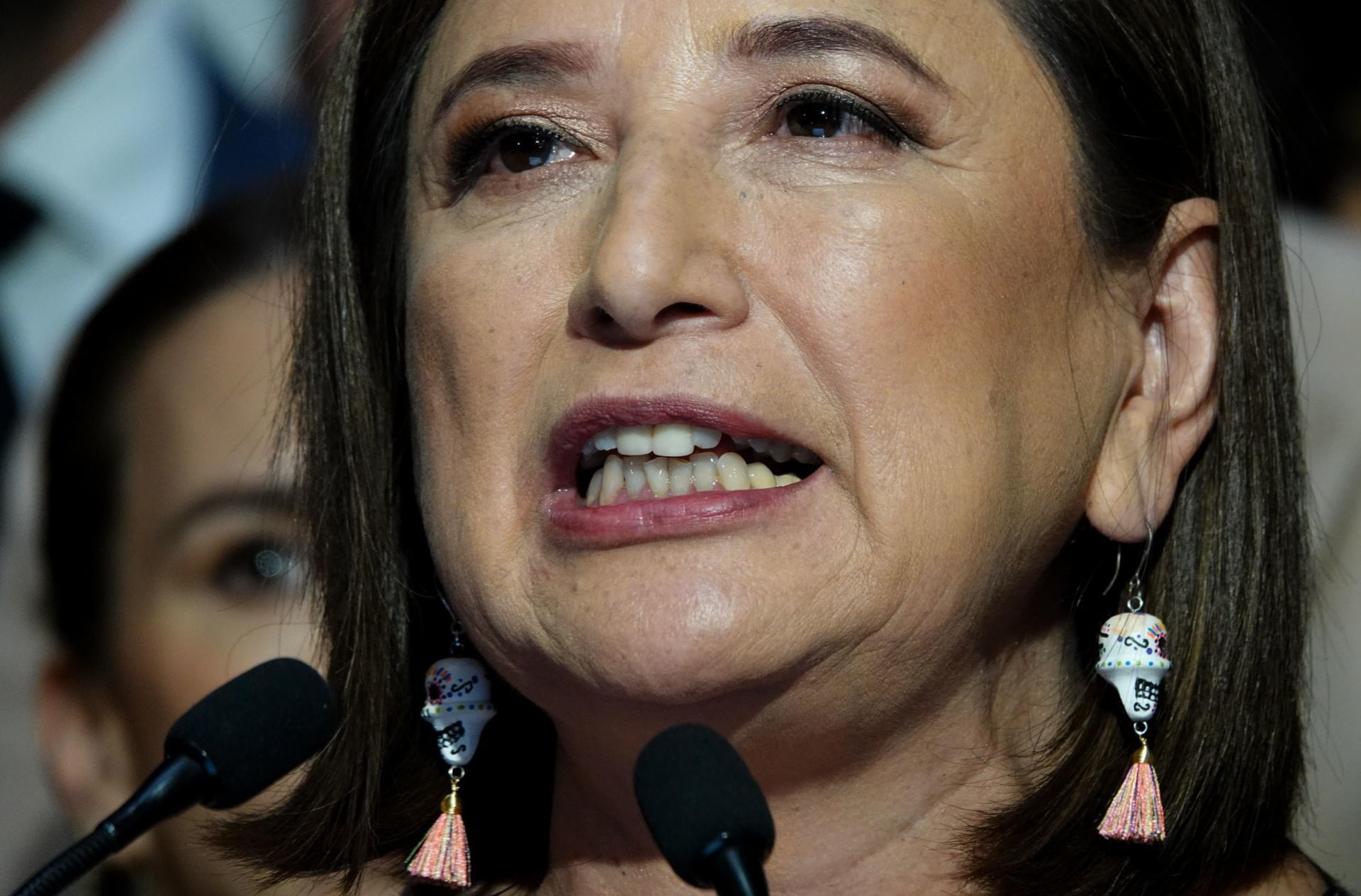 Xóchitl Gálvez, senadora y coordinadora del Frente Amplio, durante una conferencia de prensa en la Cámara de Diputados