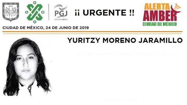 Yuritzy Moreno Jaramillo desapareció el 23 de junio.